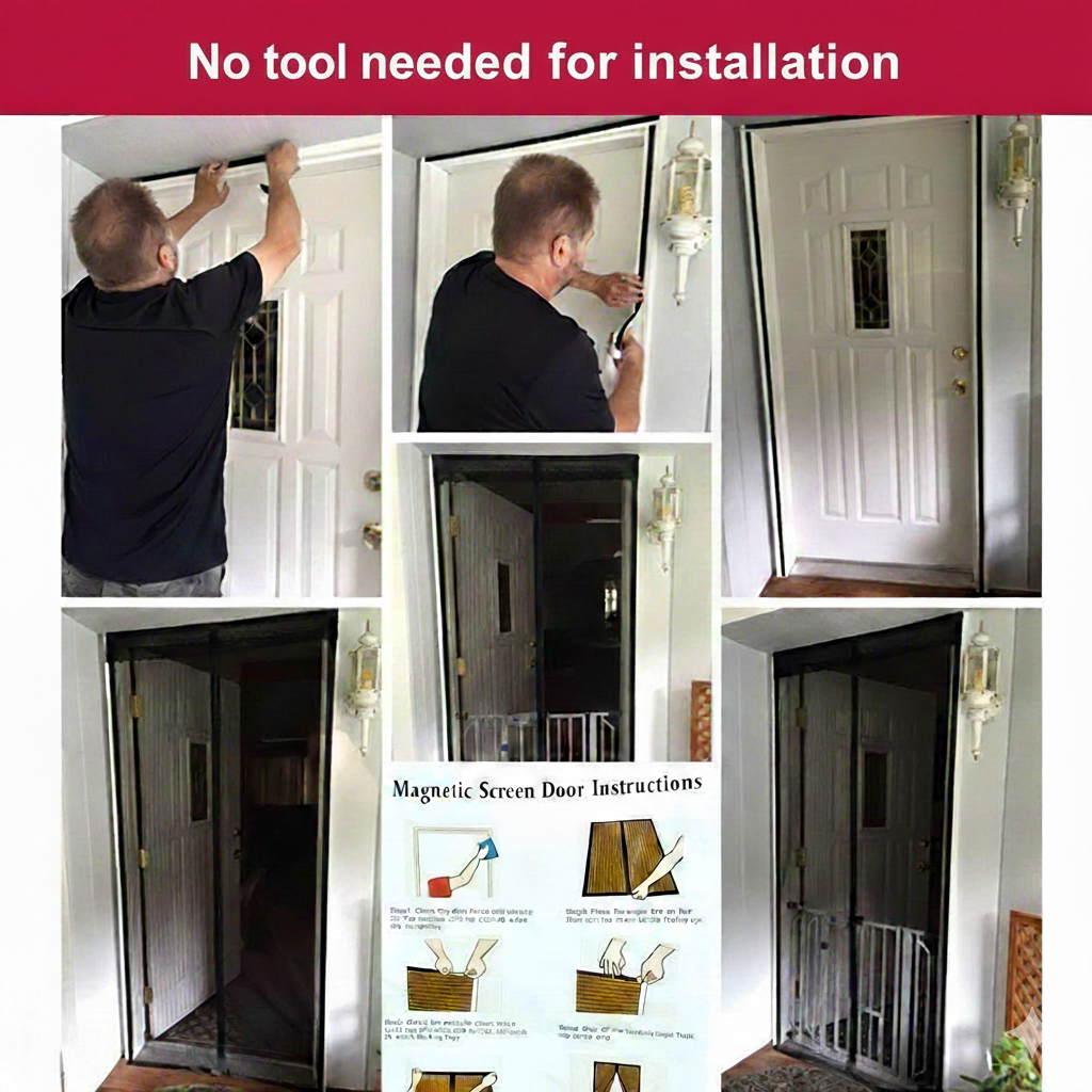 Mesh Screen Net Home Magnetic Foldable Anti Mosquito Door Curtains